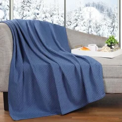 SUPERIOR® Jena Jacquard Weave Textured Chevron Cotton Multi-Use Throw
