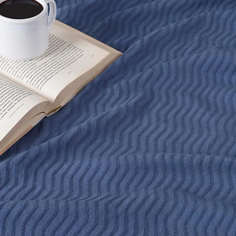 SUPERIOR® Jena Jacquard Weave Textured Chevron Cotton Multi-Use Throw