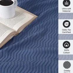 SUPERIOR® Jena Jacquard Weave Textured Chevron Cotton Multi-Use Throw