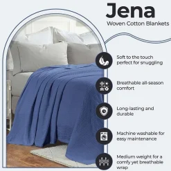 SUPERIOR® Jena Jacquard Weave Textured Chevron Cotton Multi-Use Throw