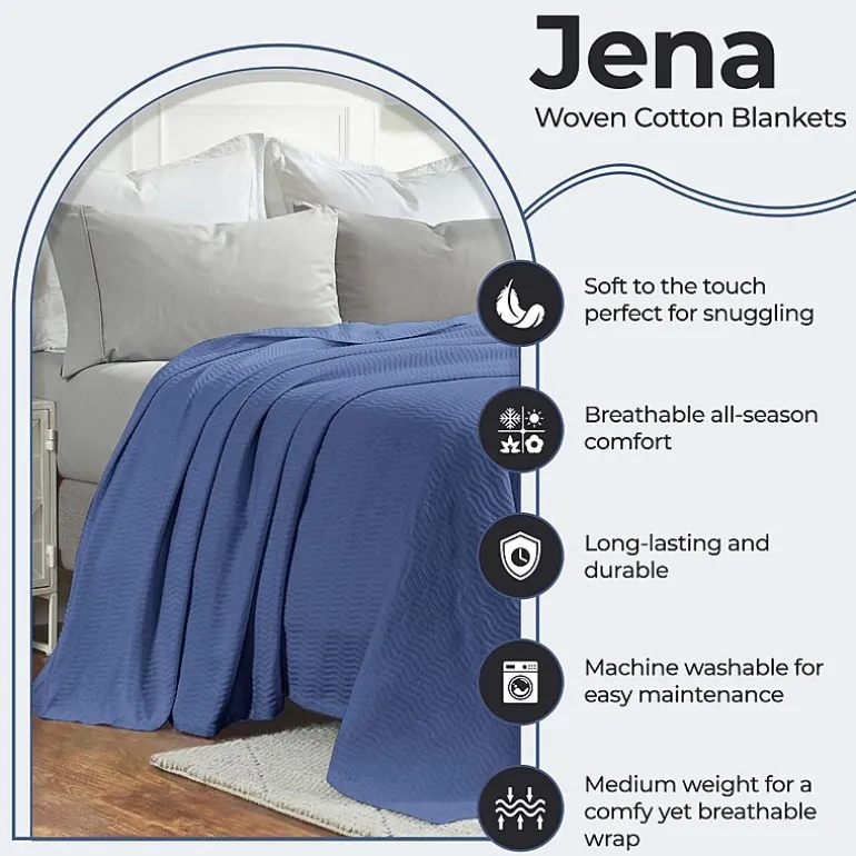 SUPERIOR® Jena Jacquard Weave Textured Chevron Cotton Multi-Use Throw