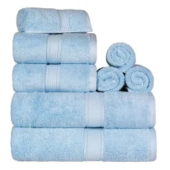 SUPERIOR® Madeline Collection | Plush Egyptian Cotton 8-pc. Quick Dry Solid Bath Towel Set