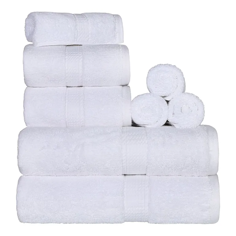 SUPERIOR® Madeline Collection | Plush Egyptian Cotton 8-pc. Quick Dry Solid Bath Towel Set