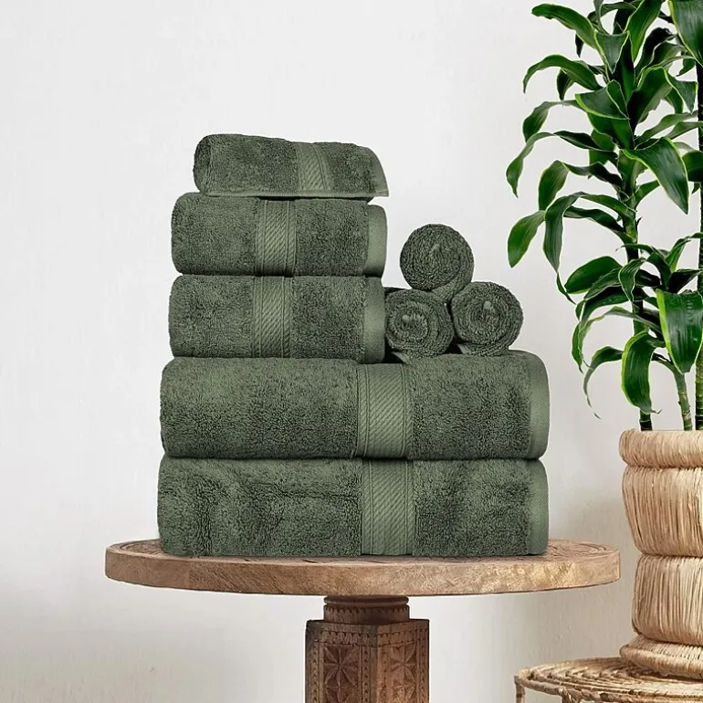 SUPERIOR® Madeline Collection | Plush Egyptian Cotton 8-pc. Quick Dry Solid Bath Towel Set