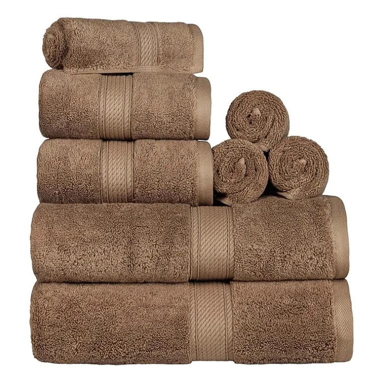 SUPERIOR® Madeline Collection | Plush Egyptian Cotton 8-pc. Quick Dry Solid Bath Towel Set
