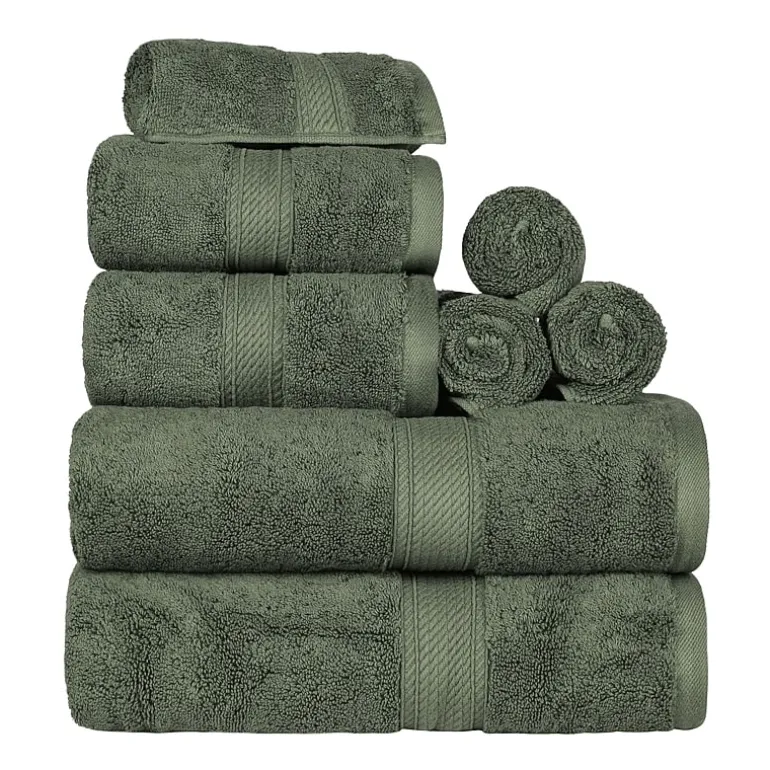SUPERIOR® Madeline Collection | Plush Egyptian Cotton 8-pc. Quick Dry Solid Bath Towel Set