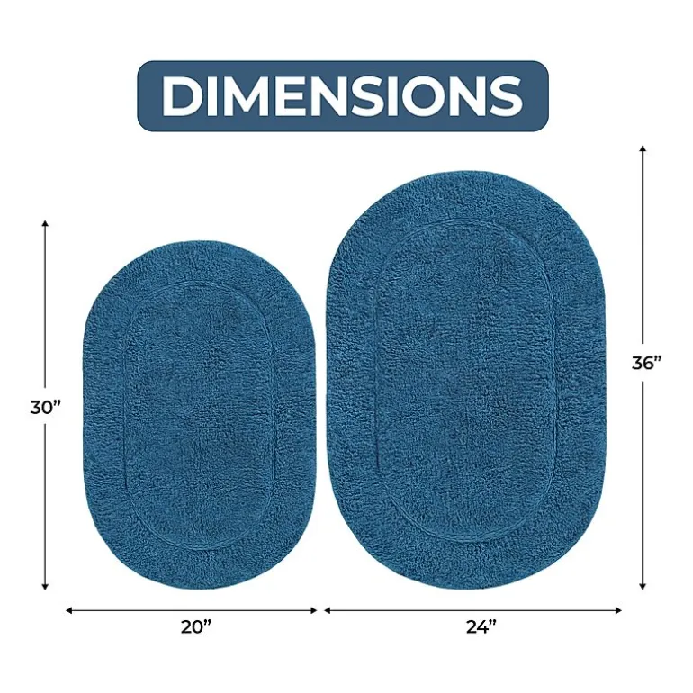 SUPERIOR® Oval Cotton 2-Pc Bath Rug