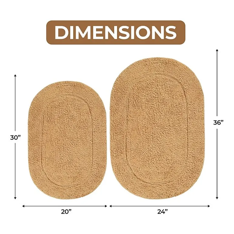 SUPERIOR® Oval Cotton 2-Pc Bath Rug