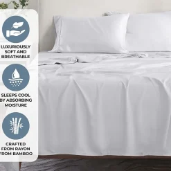 SUPERIOR® Rayon From Bamboo Cooling Silky 300tc Deep Pocket Sheet Set