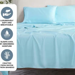 SUPERIOR® Rayon From Bamboo Cooling Silky 300tc Deep Pocket Sheet Set