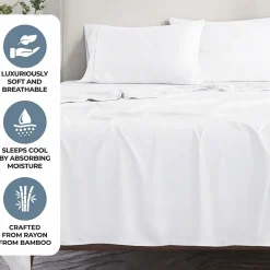 SUPERIOR® Rayon From Bamboo Cooling Silky 300tc Deep Pocket Sheet Set