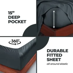 SUPERIOR® Rayon From Bamboo Cooling Silky 300tc Deep Pocket Sheet Set