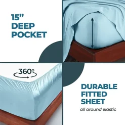 SUPERIOR® Rayon From Bamboo Cooling Silky 300tc Deep Pocket Sheet Set