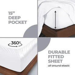 SUPERIOR® Rayon From Bamboo Cooling Silky 300tc Deep Pocket Sheet Set