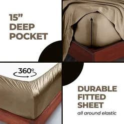 SUPERIOR® Rayon From Bamboo Cooling Silky 300tc Deep Pocket Sheet Set