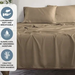 SUPERIOR® Rayon From Bamboo Cooling Silky 300tc Deep Pocket Sheet Set