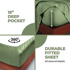 SUPERIOR® Rayon From Bamboo Cooling Silky 300tc Deep Pocket Sheet Set