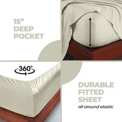 SUPERIOR® Rayon From Bamboo Cooling Silky 300tc Deep Pocket Sheet Set
