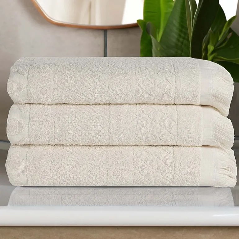 SUPERIOR® Rolla Collection | 100% Cotton 3-pc. Quick Dry Geometric Bath Towel
