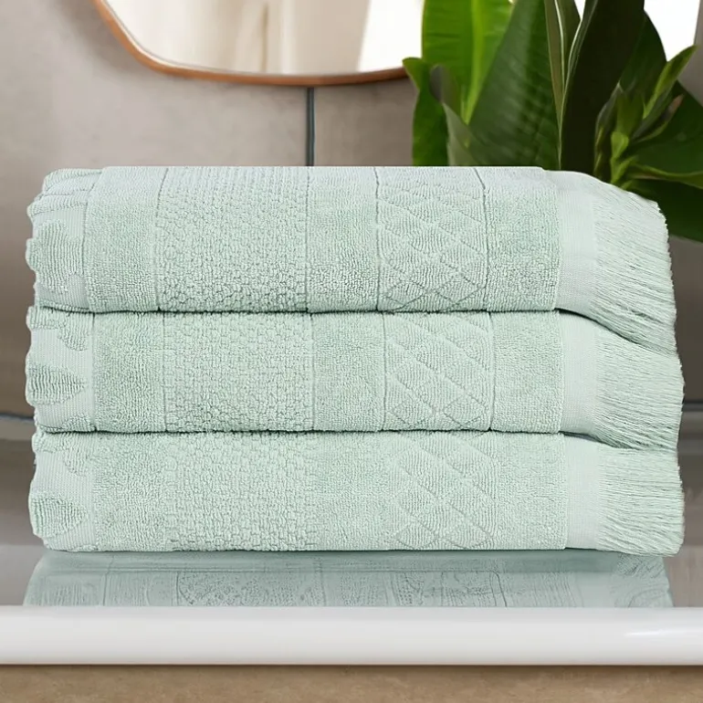 SUPERIOR® Rolla Collection | 100% Cotton 3-pc. Quick Dry Geometric Bath Towel