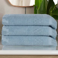 SUPERIOR® Rolla Collection | 100% Cotton 3-pc. Quick Dry Geometric Bath Towel