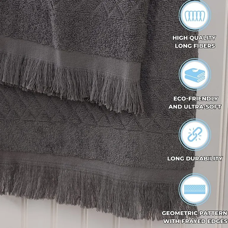 SUPERIOR® Rolla Collection | 100% Cotton 3-pc. Quick Dry Geometric Bath Towel