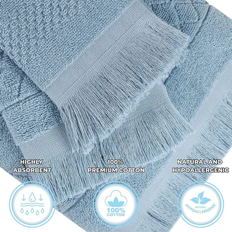 SUPERIOR® Rolla Collection | 100% Cotton 3-pc. Quick Dry Geometric Bath Towel