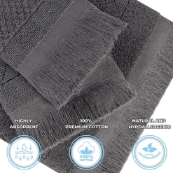SUPERIOR® Rolla Collection | 100% Cotton 3-pc. Quick Dry Geometric Bath Towel