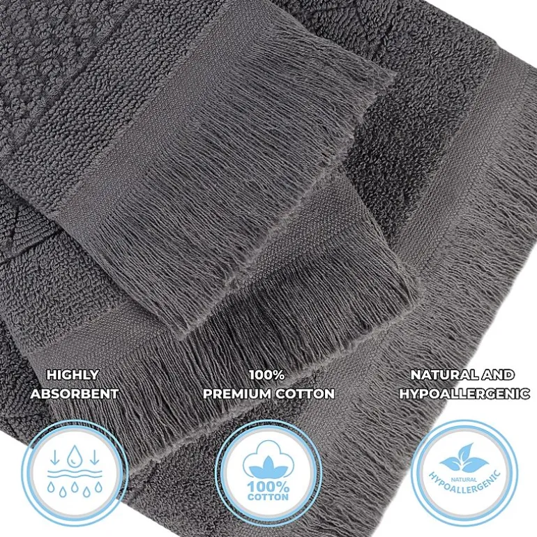 SUPERIOR® Rolla Collection | 100% Cotton 3-pc. Quick Dry Geometric Bath Towel