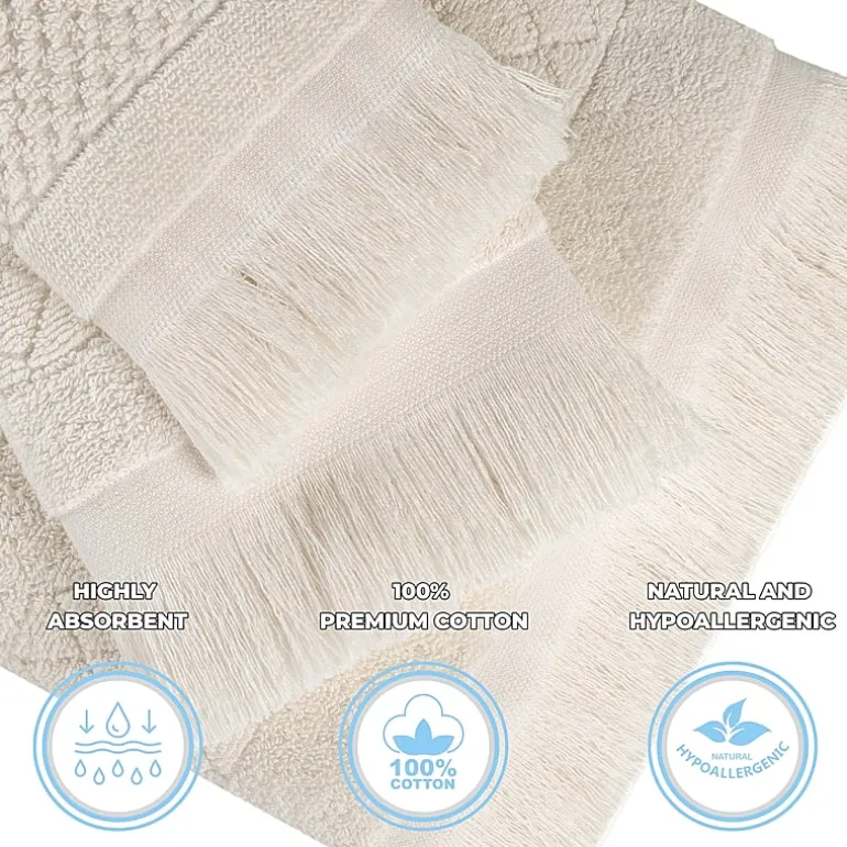 SUPERIOR® Rolla Collection | 100% Cotton 3-pc. Quick Dry Geometric Bath Towel