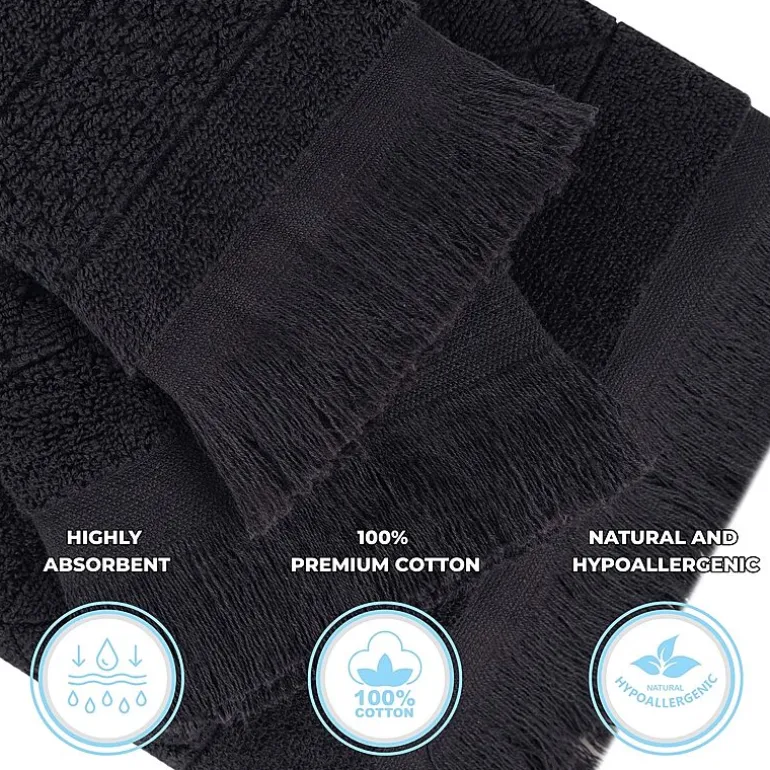 SUPERIOR® Rolla Collection | 100% Cotton 3-pc. Quick Dry Geometric Bath Towel
