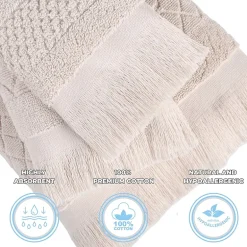SUPERIOR® Rolla Collection | 100% Cotton 6-pc. Geometric Hand Towel