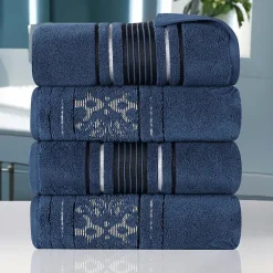 SUPERIOR® Sadie Zero Twist Jacquard Solid  Cotton 4-pc. Quick Dry Bath Towel Set