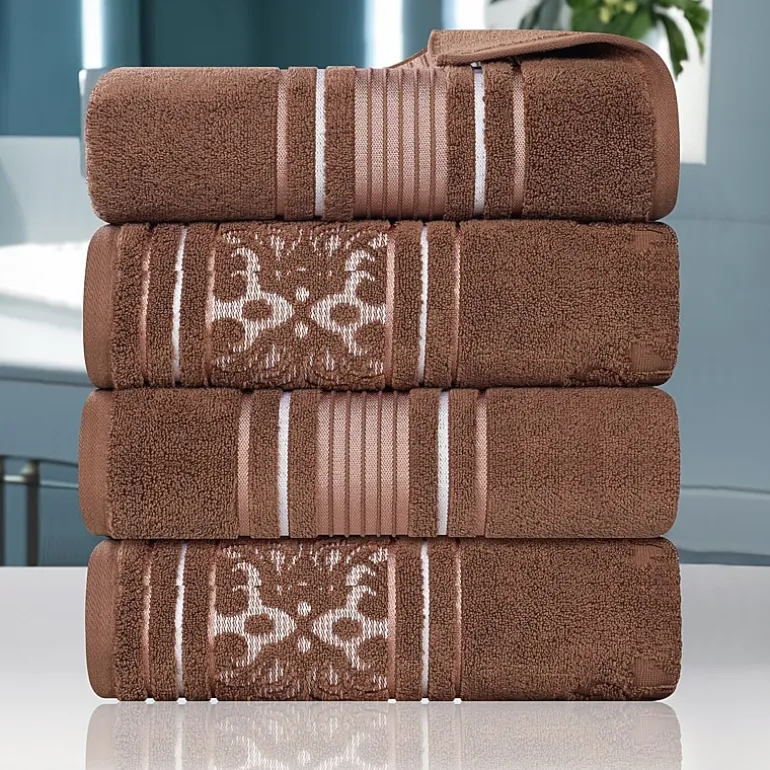 SUPERIOR® Sadie Zero Twist Jacquard Solid Cotton 4-pc. Quick Dry Bath Towel Set