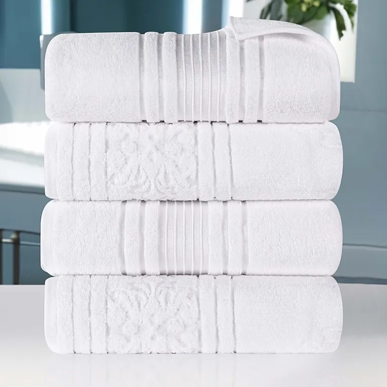 SUPERIOR® Sadie Zero Twist Jacquard Solid Cotton 4-pc. Quick Dry Bath Towel Set