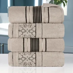 SUPERIOR® Sadie Zero Twist Jacquard Solid Cotton 4-pc. Quick Dry Bath Towel Set