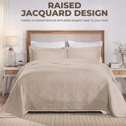 SUPERIOR® Serenity Cotton Matelasse Textured Jacquard Bedspread with Shams