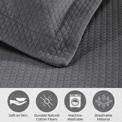 SUPERIOR® Solitaire Diamond Matelasse Geometric Jacquard Bedspread