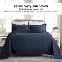 SUPERIOR® Solitaire Diamond Matelasse Geometric Jacquard Bedspread