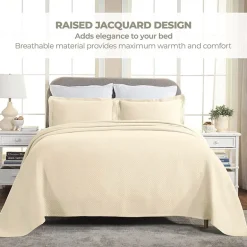 SUPERIOR® Solitaire Diamond Matelasse Geometric Jacquard Bedspread