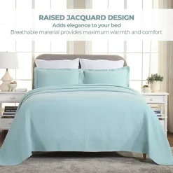 SUPERIOR® Solitaire Diamond Matelasse Geometric Jacquard Bedspread