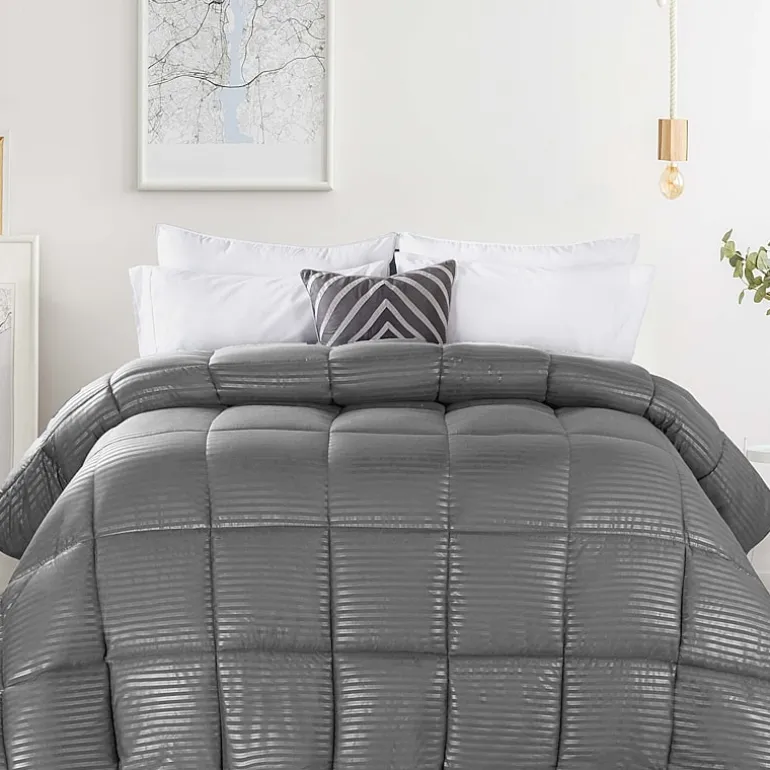 SUPERIOR® Striped All Season Plush Reversible Down Alternative Hypoallergenic Comforter