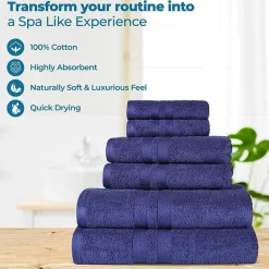 SUPERIOR® Ultra Collection | 100% Cotton 6-pc. Quick Dry Solid Bath Towel Set