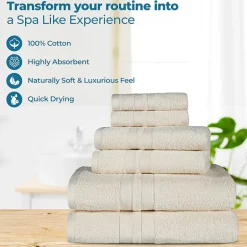 SUPERIOR® Ultra Collection | 100% Cotton 6-pc. Quick Dry Solid Bath Towel Set