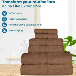SUPERIOR® Ultra Collection | 100% Cotton 6-pc. Quick Dry Solid Bath Towel Set