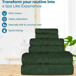 SUPERIOR® Ultra Collection | 100% Cotton 6-pc. Quick Dry Solid Bath Towel Set