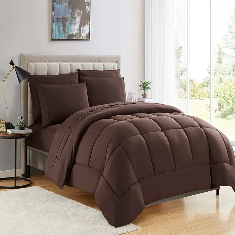 Sweet Home Collection™ All Season Reversible Bed-in-A-Bag Solid Color Comforter & Sheet Set Ultra Soft Bedding