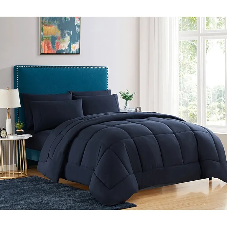Sweet Home Collection™ All Season Reversible Bed-in-A-Bag Solid Color Comforter & Sheet Set Ultra Soft Bedding