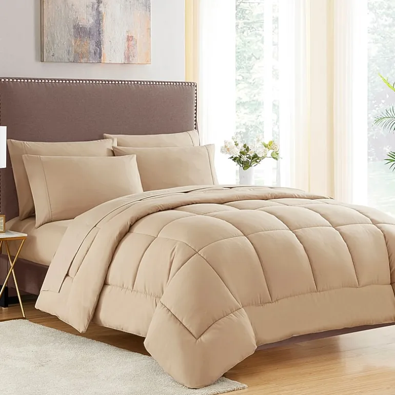 Sweet Home Collection™ All Season Reversible Bed-in-A-Bag Solid Color Comforter & Sheet Set Ultra Soft Bedding