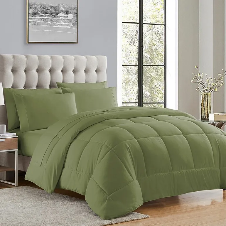 Sweet Home Collection™ All Season Reversible Bed-in-A-Bag Solid Color Comforter & Sheet Set Ultra Soft Bedding